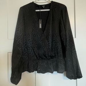 Buffalo Leopard Print Sheer Blouse